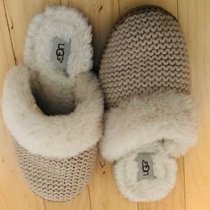 UGG knit cream slippers!